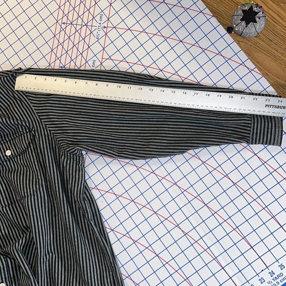 Upcycled Jack Skellington black/gray striped flannel NWOT one of a kind - Picture 13 of 13